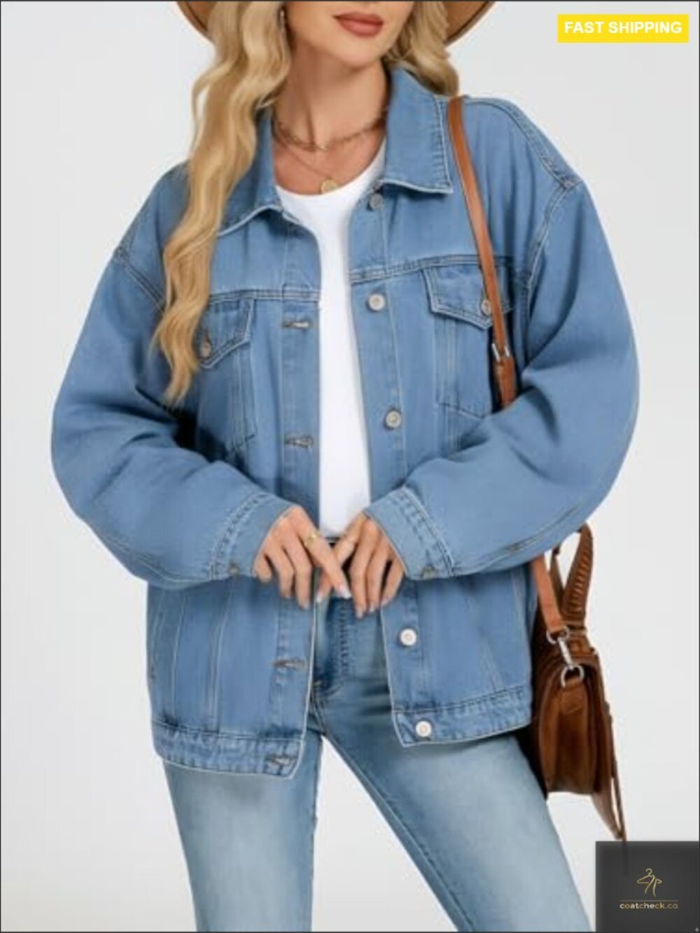 Oversized Boyfriend Denim Jacket Loose Fit Shacket Spring Trendy - Picture 4 of 7